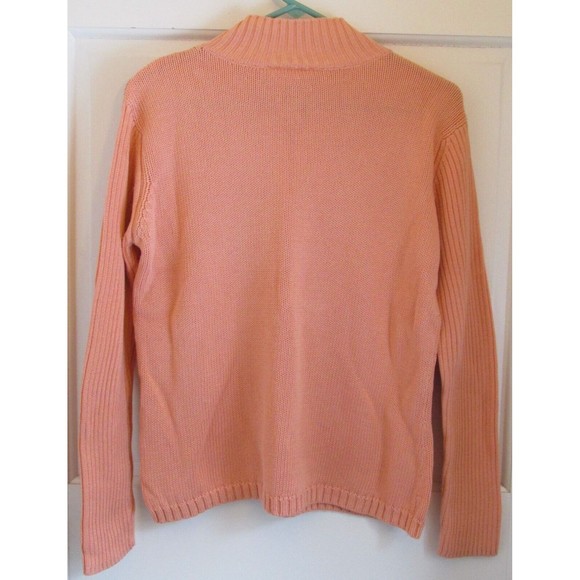 Talbots Womens Peach 100% Mercerized Cotton Mock Neck Long Sleeve Sweater Size M - Picture 6 of 6